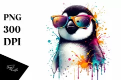 Quirky Colorful Penguin Sunglasses | Clipart Product Image 3
