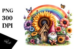 Gnome House with Sunflower | Sublimation | PNG Clipart Product Image 3