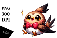 Cute Bird with Bow Tie PNG Product Image 1