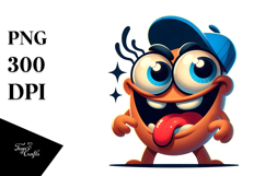 Goofy Monster with Hat, Cartoon PNG Product Image 1