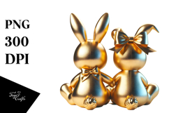 Colorful Vintage 2 Bunnies Sitting View from Back Product Image 1