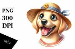Labrador with Sun Hat and Goofy Smile | Sublimation Clipart Product Image 3