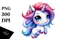 Vibrant Cute Baby Unicorn PNG Product Image 1
