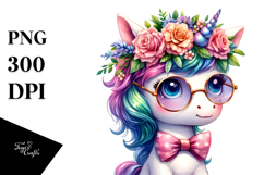Cute Unicorn Playing with Haircut, PNG Product Image 1