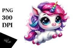 Vibrant Cute Unicorn Dancing, PNG Product Image 1