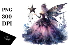 Gothic Fairy on a Star Creative View PNG Product Image 1