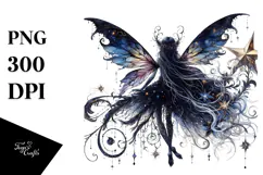 Gothic Fairy on Star PNG Product Image 1