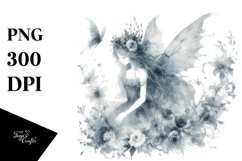 Washed Watercolor Gothic Fairy | Sublimation | PNG Clipart Product Image 3