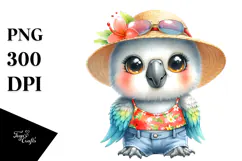 Cute Baby Parrot with Singer Look PNG Product Image 1
