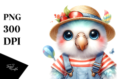 Cute Baby Parrot with Cool Haircut PNG Product Image 1