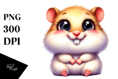 Watercolor Baby Hamster with Goofy Teeth | Clipart Product Image 1