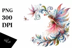 Detailed Watercolor Whimsical Fairy | Sublimation | PNG Product Image 1