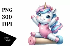Baby Unicorn Gymnastics | Sublimation | Clipart Product Image 1