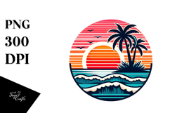 Retro Tropical Island Sunset, 20 oz Tumbler Product Image 1