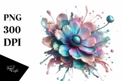 Colorful Violet Anemone,Summer Flower Clipart Product Image 1