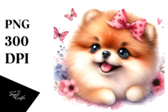 Watercolor Baby Pomeranian PNG Product Image 1