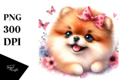 Watercolor Baby Pomeranian PNG Product Image 1