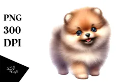 Watercolor Baby Pomeranian PNG Product Image 1