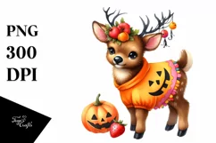 Simple Watercolor Vibrant Baby Elk Halloween Product Image 3