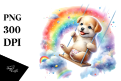 Colorful Baby Dog on Rainbow Product Image 1
