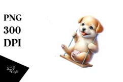 Whimsical Baby Dog on Rainbow | Sublimation | Clipart Product Image 3