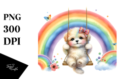 Colorful Baby Dog on Rainbow Product Image 1