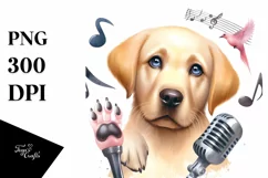 Pop Singer Labrador Retriever | Sublimation | Clipart Product Image 1