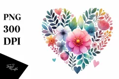 Simple Watercolor Body with Heart PNG Product Image 1