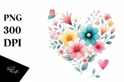 Simple Watercolor Body with Heart PNG Product Image 1