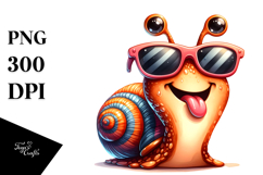 Funny Cute Snail Watercolor Art Product Image 1