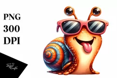 Funny Snail in Sunglasses | Sublimation | Clipart Product Image 3