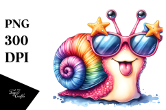 Funny Cute Snail Watercolor Art Product Image 1