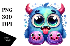 Funny Monster Slippers, Colorful PNG Product Image 1