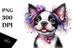Happy Boston Terrier, Transparent PNG Product Image 1