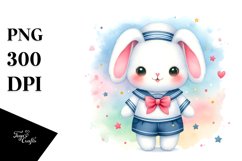 Baby Bunny Watercolor Sailor Suit Product Image 4