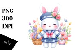 Baby Bunny Sailor Suit Cute Clipart Product Image 4