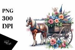 Vintage Horse Wagon Sublimation Clipart Product Image 3