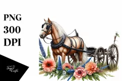 Vintage Horse Wagon Sublimation Clipart Product Image 3