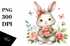 Easter Bunny Egg Flower, Clipart |T-shirt, Mug PNG Product Image 8