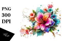 Watercolor Luxury Flower Splash Clipart Product Image 1