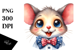 Funny Mouse with Bow and Tie PNG Product Image 1