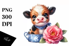 Cute Highland Cow Smiling in Recipient | Sublimation | Product Image 3