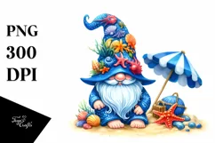 Vibrant Beach Gnome with Azzure Accents | Sublimation | Product Image 3