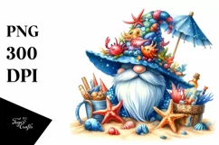 Vibrant Beach Gnome with Azzure Accents | Sublimation | Product Image 3
