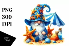 Vibrant Beach Gnome with Azzure Accents | Sublimation | Product Image 1