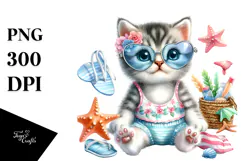 Baby Kitten Beachwear PNG Product Image 1