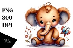 Vibrant Old Plush Elephant Brownish PNG Product Image 1