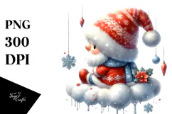 Christmas Gnomes in Snowy Cloud PNG Product Image 1