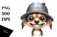 Funny Baby Dog with Hat Clipart, High-Resolution PNG Product Image 3