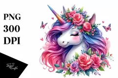 Vibrant Cute Unicorn Clipart, High-Resolution PNG Product Image 1